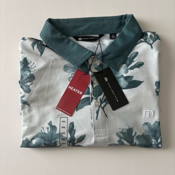 Men’s Travis Mathew Golf Featherweight Magnolia Polo Shirt 2XL NWT MSRP $105 - Picture 6 of 7